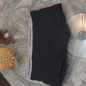 EMPORIO ARMANI MEN'S LOGO BRIEFS BLACK LARGE NEW
